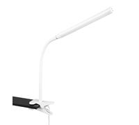 Reality Leuchten LED Lámpara de pinza NEVADA R57941131, plástico blanco mate, LED de 5 vatios, regulable, cambio de color