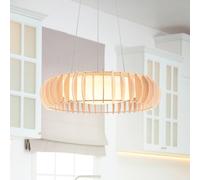 Reality Leuchten Monte lámpara colgante LED, Ø 60 cm, madera clara, madera, CCT