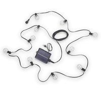 Reality Leuchten Mood R74761132 - Guirnalda de luces LED para exteriores (incluye 10 ledes de 0,5 W, mando a distancia, 5,7 m), color negro