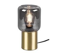 Reality Leuchten Nico R50591008 - Lámpara de mesa (metal y latón mate, cristal ahumado, no incluye 1 bombilla E27)