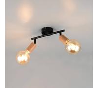 Reality Leuchten Plafón Lamego, negro, longitud 35 cm, 2 luces, metal