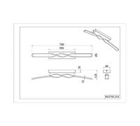 Reality Leuchten Plafón LED Ginko, blanco mate, metal, longitud 79 cm True