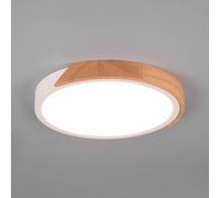 Reality, Plafón, Jano incl. 1 x LED,SMD,20,0 Watt,3000K,2400 Lm. Madera natural, color de la madera, Cuerpo: Plástico, estera blanca Ø:31,5cm, A:3,5cm Regulable mediante interruptor,IP20