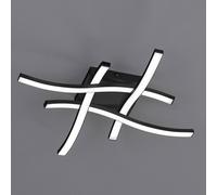 Reality Leuchten Plafón LED Route en negro, 4 luces True