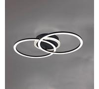 Reality, Plafón, Venida incl. 1 x LED,SMD,25,0 Watt,3000K,3000 Lm. Cuerpo: Metal, estera negra A:50,0cm, L:30,0cm, A:7,5cm Regulable mediante interruptor