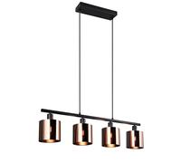 Reality Leuchten R36304064 Jason - Lámpara de techo (metal, pantalla de plástico, 4 bombillas E14), color negro mate