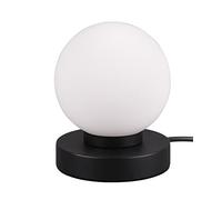 Reality Leuchten R54011032 Prince II R54011032 - Lámpara de mesa (metal negro mate, cristal blanco, no incluye 1 bombilla E14, encendido/apagado)