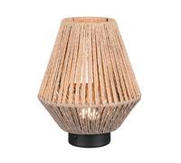 Reality Leuchten R55991126 Lira - Lámpara LED de mesa con batería (metal negro mate, pantalla de hilo de papel marrón, incluye LED de 1,5 W, 4 toques)