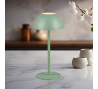 Reality Leuchten Ricardo lámpara de mesa LED recargable, verde, altura 30 cm, plástico
