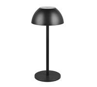 Reality Leuchten Ricardo R54106132 - Lámpara LED de mesa para exteriores (batería incluida, 4 toques, plástico, 1,7 W), color negro mate