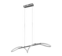 Reality Leuchten RL Lámpara Colgante LED Argos R32361106, Metal Cromo, Plástico Blanco, excl. LED de 28 vatios, Regulador de intensidad