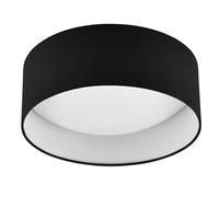 Reality Leuchten RL LED Lámpara de techo Locarno R64191102, Blanco Plástico, Tela de Pantalla Negro, incl. LED de 12 vatios