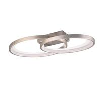 Reality Leuchten RL LED Lámpara de Techo Málaga R64482107, Metal Níquel mate, incl. LED de 25 vatios