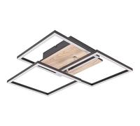 Reality Leuchten RL LED Lámpara de Techo Móvil R62883135, Metal Negro Mate, Imitación Madera, incl. LED de 27 vatios, Mando a distancia