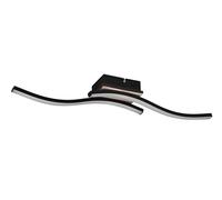 Reality Leuchten RL LED Lámpara de techo Route R62472135, Metal Negro mate, Imitación madera, incl. 2x LED de 5 vatios