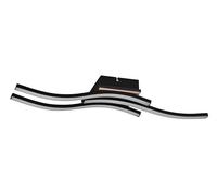Reality Leuchten RL LED Lámpara de techo Route R62473135, metal negro mate, imitación madera, incl. 3x LED de 5 vatios