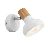 Reality Leuchten RL Wall Spot Latika R81521031, Metal White mate, madera sintética o artificial, excl. 1x E14