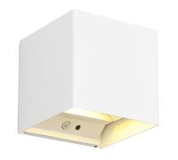 Reality Leuchten Talent R27759131 - Lámpara LED de pared (2 bombillas de 0,5 W, sensor crepuscular, sensor de movimiento, iluminación arriba y abajo, conector de carga USB-C)