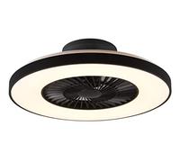 Reality Leuchten Ventilador con luz HALMSTAD R62672132, negro/blanco, 38W, 2700-6500K, 4400 lúmenes, mando a distancia incluido