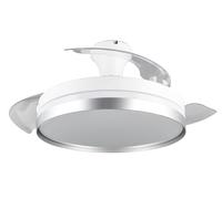 Reality Leuchten Ventilador con luz LINDBERG R67382187, blanco/titán, 25W, 2700-6500K, 4050 lúmenes, aspas plegables, mando a distancia incluido, regulable, con luz nocturna