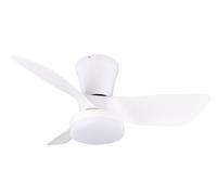 Reality Leuchten Ventilador de techo RANDERS R64412131, blanco mate, metal, 20W, 2700K - 6500K, mando a distancia incluido, regulable, luz nocturna