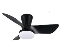 Reality Leuchten Ventilador de techo RANDERS R64412132, negro mate, metal, 20W, 2700K - 6500K, mando a distancia incluido, regulable, luz nocturna