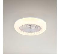 Reality Leuchten Ventilador LED Mora, CC, silencioso, Ø 45 cm, CCT, control remoto
