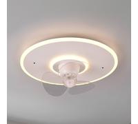 Reality Leuchten Ventilador LED Nybro, blanco, CC, silencioso, Ø 50 cm, CCT, control remoto