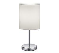 Reality Lighting R50491001 Jerry - Lámpara de mesa, bombilla excl. 1x E14, max. 40 W, 230V - 50Hz, cromo/blanco, 28 x 13 x 15 cm
