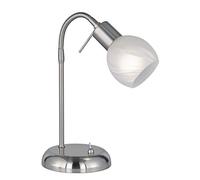 Reality Lighting - Sobre mesa decorativo moderno Antibes, bombilla no incluida, apto para bombillas LED retrofit, Material Metal, Color Níquel mate