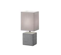 Reality Ping - Lámpara de Sobremesa para Interior Incluido Interruptor de Cable Necesaria 1 bombilla E14 de Máximo 40 W Excluida Base de Cerámica y Pantalla de Tela Color Titán Gris