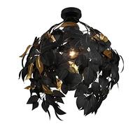 Reality, Plafón, Leavy 1xE27, max.28,0 W Plástico, Negro, Cuerpo: Metal, estera negra Ø:38,0cm, A:58,0cm Modelo certificado,IP20,Sin bombilla