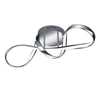 Reality, Plafón, Perugia incl. 1 x LED,SMD,28,0 Watt,4000K,3400 Lm. Plástico, Blanco, Cuerpo: Metal, Cromo A:60,0cm, L:18,0cm, A:22,0cm Regulable mediante interruptor,IP20,4000K