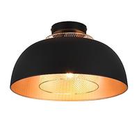 Reality, Plafón, Punch 1xE27, max.40,0 W Cuerpo: Metal, estera negra Ø:35,0cm, A:20,5cm IP20,Sin bombilla