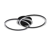 Reality Leuchten Plafón LED Venida en diseño de anillo, negro