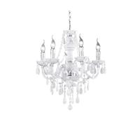 Reality R1107-01 Leuchten - Lámpara con 5 luces, bombillas excluidas, E14, 40 W, 230 V, A++, E, IP20, alto de 150, diámetro de 52 cm, acrílico, blanco