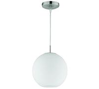 Reality R30152507 Moon - Colgante, bombilla excluida, E27, 60 W, 230 V, A++, E, IP20, alto 152 cm, diámetro 25 cm, vidrio opal, blanco