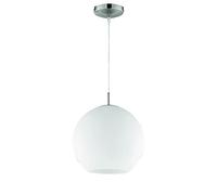 Reality R30153007 Moon - Colgante, bombilla excluida, E27, 60 W, 230 V, A++, E, IP20, alto 156 cm, diámetro 30 cm, vidrio opal, blanco