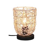 Reality, Sobremesa, Lovis 1xE27, max.40,0 W Metal, estera negra, Cuerpo: Malla de Rattan, natural Ø:16,0cm, A:22,0cm Cable de interruptor,IP20,Sin bombilla