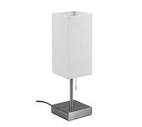 Reality, Sobremesa, Ole 1xE27, max.25,0 W Tela, Blanco, Cuerpo: Metal, Níquel mate A:10,0cm, L:10,0cm, A:35,0cm Interruptor de tiro,Conexión USB de recarga,IP20,Sin bombilla,