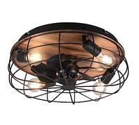 Reality, Ventilador, Trondheim 4xE27, max.10,0 W Plástico, Blanco, Cuerpo: Metal, estera negra Ø:48,5cm, A:17,5cm Sin bombilla,Ventilador,3 Niveles de velocidad,