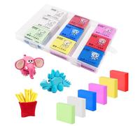 Realjoy 18PCS Borrador Amasable, 4 x 3,5 cm Gomas De Borrar con Caja Transparente, Borrador Moldeable de 6 Colores para Artistas, Niños, Pintura a Color, Material Escolar y Arcilla de Modelado