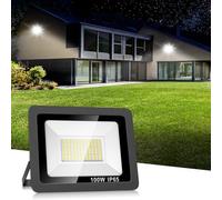 Realky 100W Focos LED Exterior 10000LM Proyector LED Exterio, 144 LEDs 6500K Foco Led Exterior IP65 Impermeable Foco Proyector LED para Casa, Garaje, Patio, Terraza, Campo