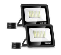 Realky 30W Focos LED Exterior [2 Paquete], 6500K 3000LM Foco Proyector LED, IP65 Impermeable Blanco Frío Floodlight para Casa, Garaje, Patio, Terraza, Campo