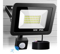 Realky Focos LED Exterior con Sensor de Movimiento, 30W 3000LM 40 LED Luz Foco Reflector Superbrillante Blanco Frío de 6500K, IP65 Apliques Pared Exterior Impermeable para Jardín, Garaje, Casa, Patio