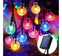 Realky Guirnaldas Luces Exterior Solar, 100 LED 18M Guirnalda Luces Solares con Función de Memoria, 8 Modos IP65 Impermeable Cadena de Luz Solar para Jardín, Patio, Navidad, Fiesta - Multicolor