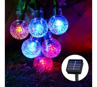 Realky Guirnaldas Luces Exterior Solar, 13.2M 60 LED Guirnalda 8 Modos IP65 Impermeable Cadena de Decoración para Jardín, Terraza, Patio, Navidad, Fiesta (Multicolor)