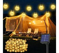 Realky Guirnaldas Luces Exterior Solar, 18M 100 LED , 8 Modos IP65 Impermeable Cadena de Decoración para Jardín, Terraza, Navidad, Patio, Fiesta (Blanco Cálido)