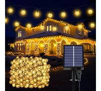 Realky Guirnaldas Luces Exterior Solar, 200 LED 8 Modos Guirnalda Luces Solares con Función de Memoria, IP65 Impermeable 27M Cadena de Luz Solar para Jardín, Patio, Navidad, Fiesta (Blanco Cálido)