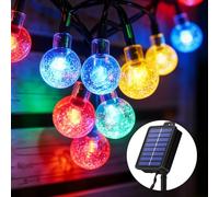 Realky Guirnaldas Luces Exterior Solar, 30 LED 8.1M Guirnalda Luces Solares con Función de Memoria, 8 Modos IP65 Impermeable Cadena de Luz Solar para Jardín, Patio, Navidad, Fiesta - Multicolor